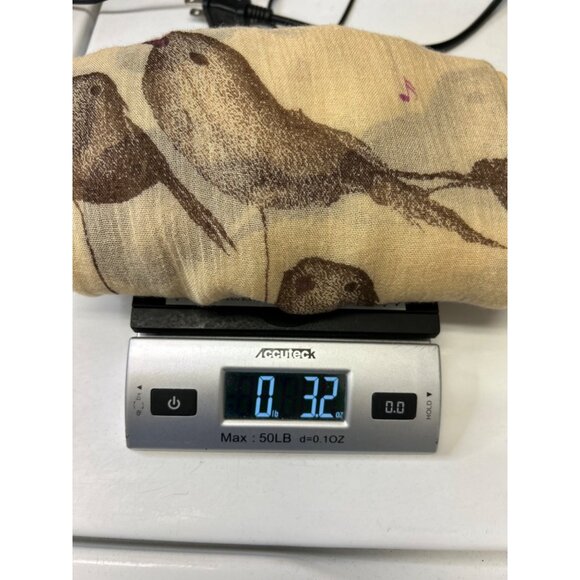 Studio Thirtysix Bird & Music Note Print Viscose Scarf Shawl 74" x 38" - Picture 7 of 11